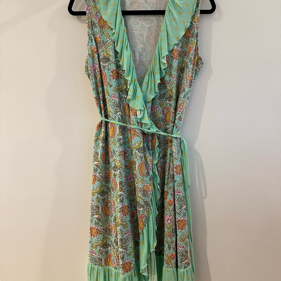 Matilda Jane Dresses & Skirts - Matilda Jane Green Ruffled Tie Front Sundress - EUC
